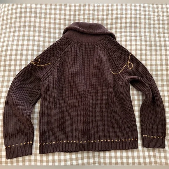 EUC The Great. Brown Horse Lasso Cardigan Size 0 (XS) - Picture 2 of 9